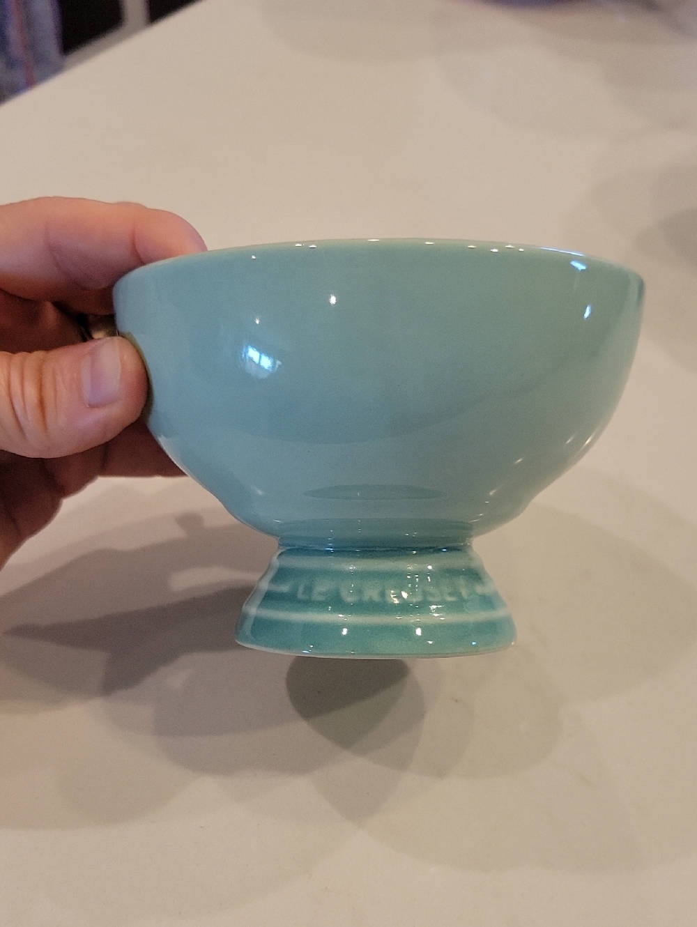 Le Creuaet Cool Mint Pedestal Bowl